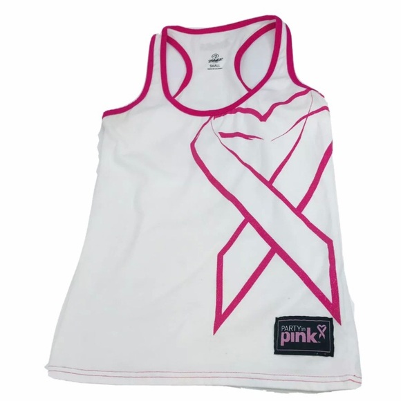 Zumba Fitness Breast Cancer Awareness Tank top S white and pink - Picture 2 of 5